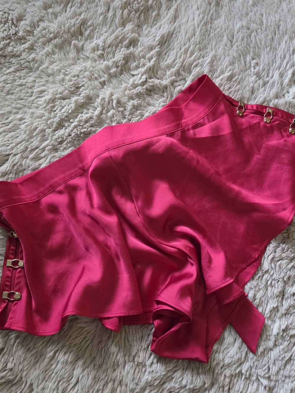 Honey Birdette Women's Red Satin Sleep Shorts XL